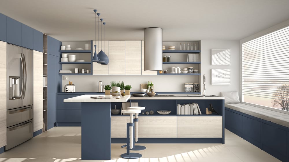 Blue Cream kitchen cabinet ideas