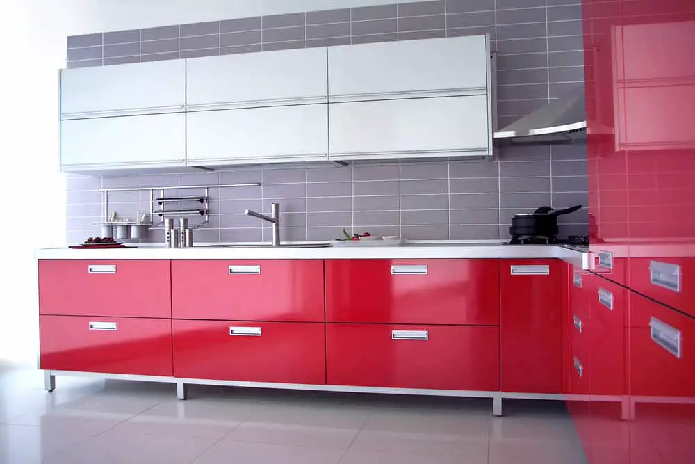 Bright Red Kitchen modern kitchen ideas