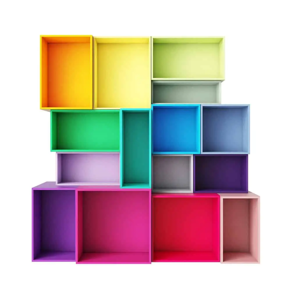Color Explosion Kitchen Shelves