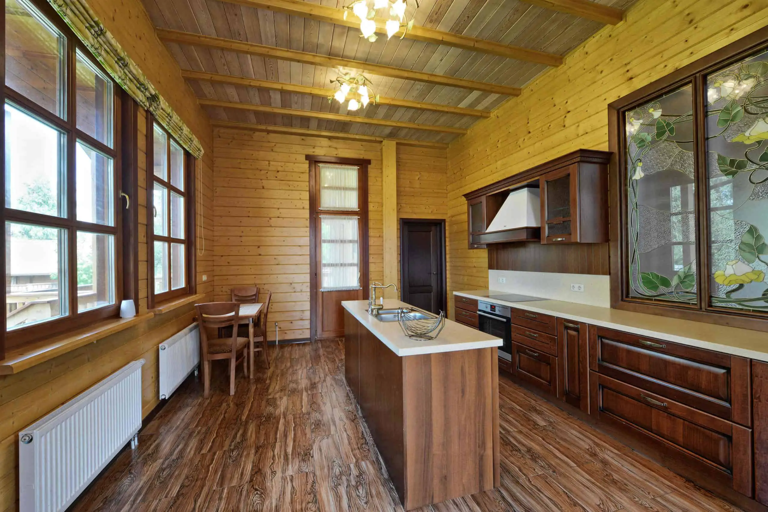Combination Wood cabin kitchen ideas