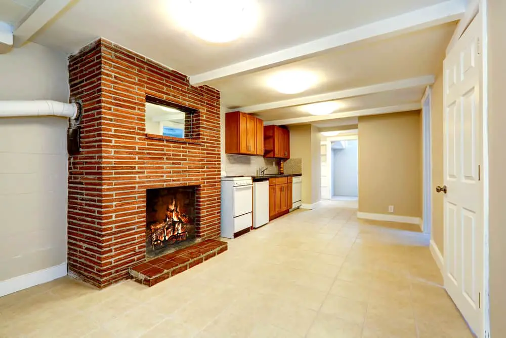 Fireplace basement kitchen ideas