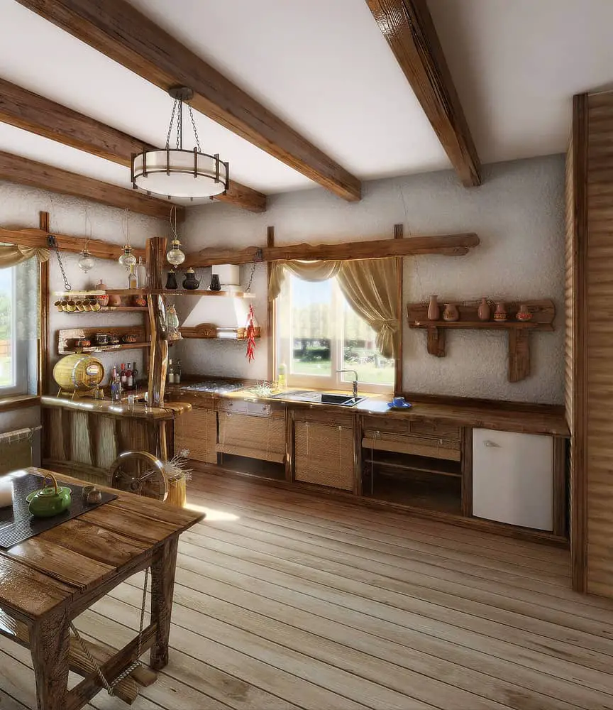 Natural Woodwork cabin kitchen ideas
