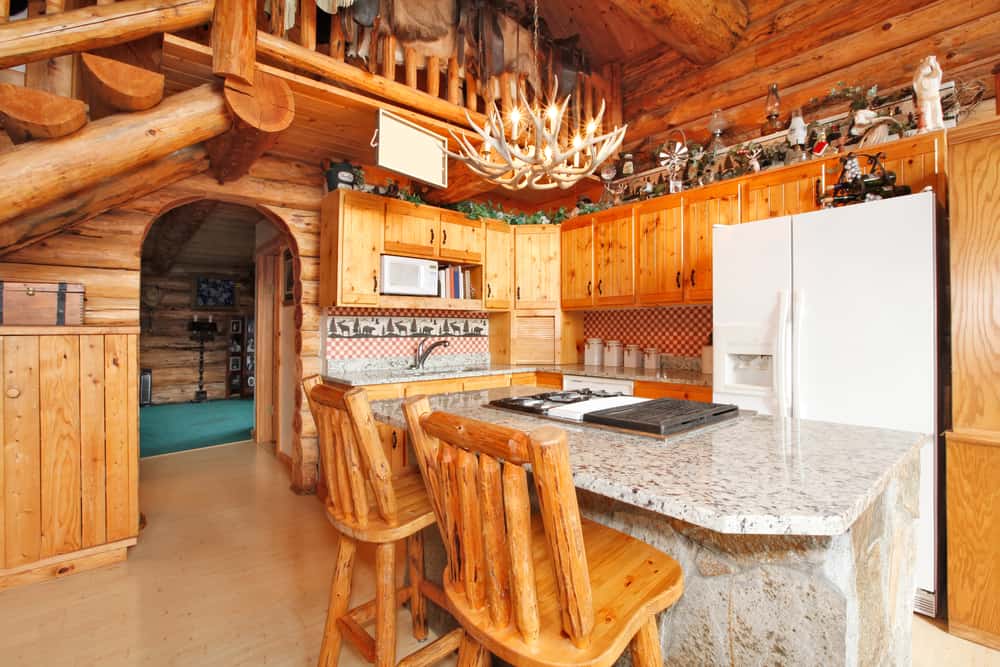 Rustic Chandelier cabin kitchen ideas
