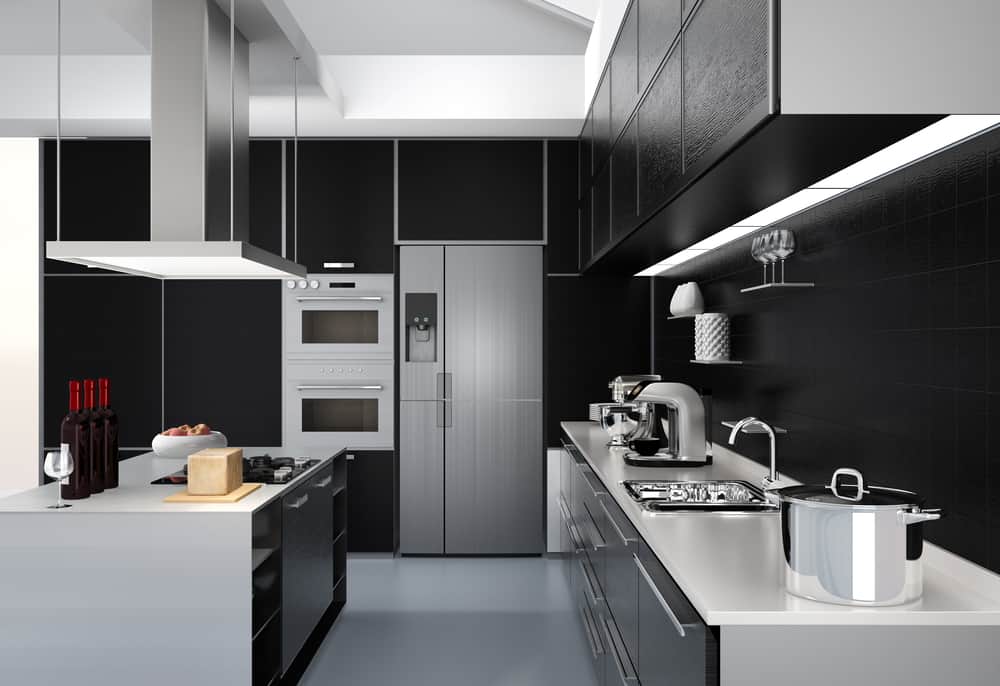 Stainless Steel on Black modern kitchen ideas