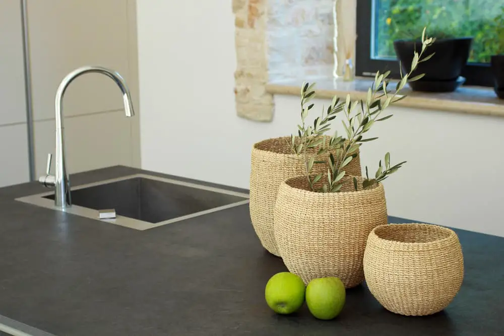 Jet Black Caesarstone kitchen countertop design ideas
