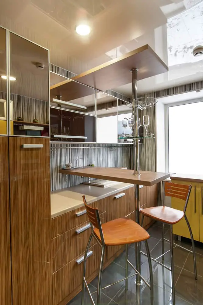 Mirror Cupboards tiny house kitchen ideas