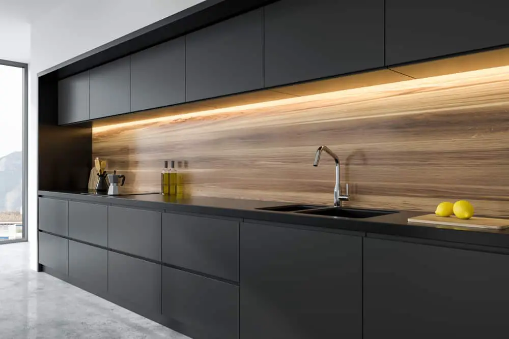 Panoramic Black kitchen countertop design ideas