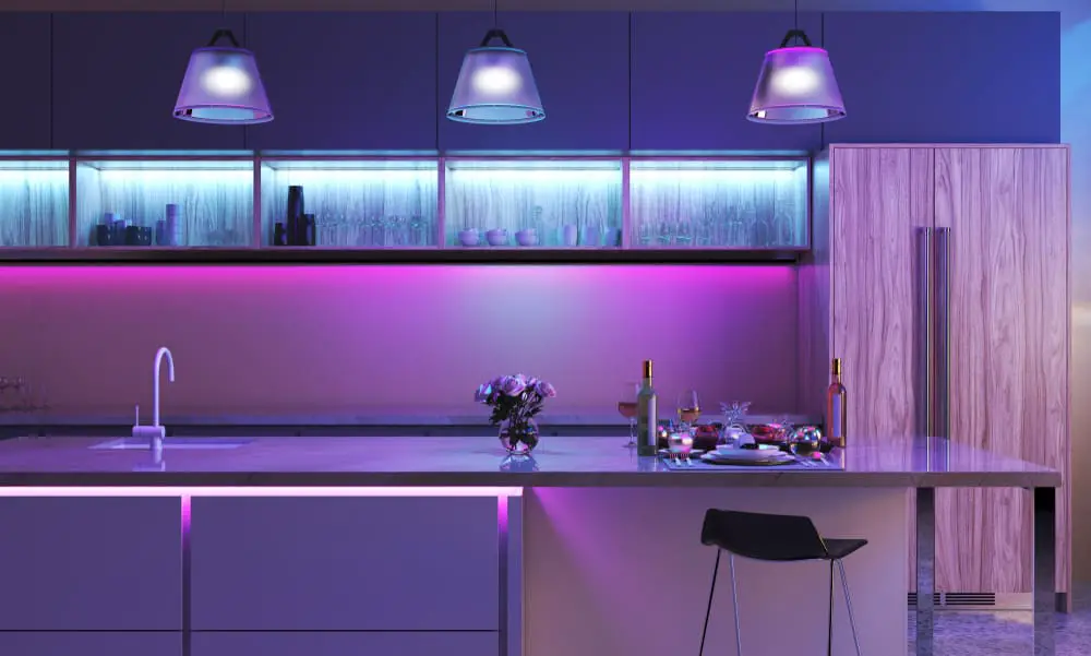 You Never Go Wrong with Dramatic Lighting contemporary kitchen ideas