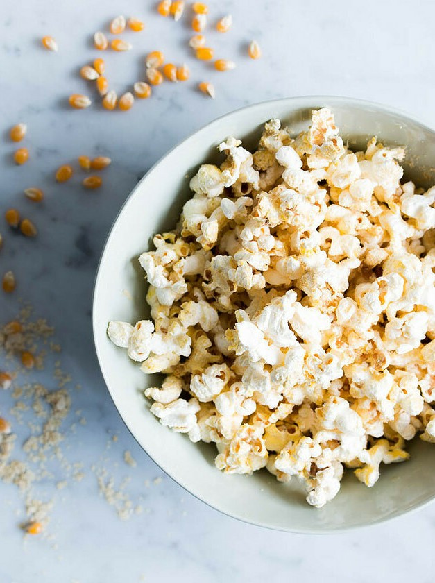 Cheesy Oil Free Popcorn