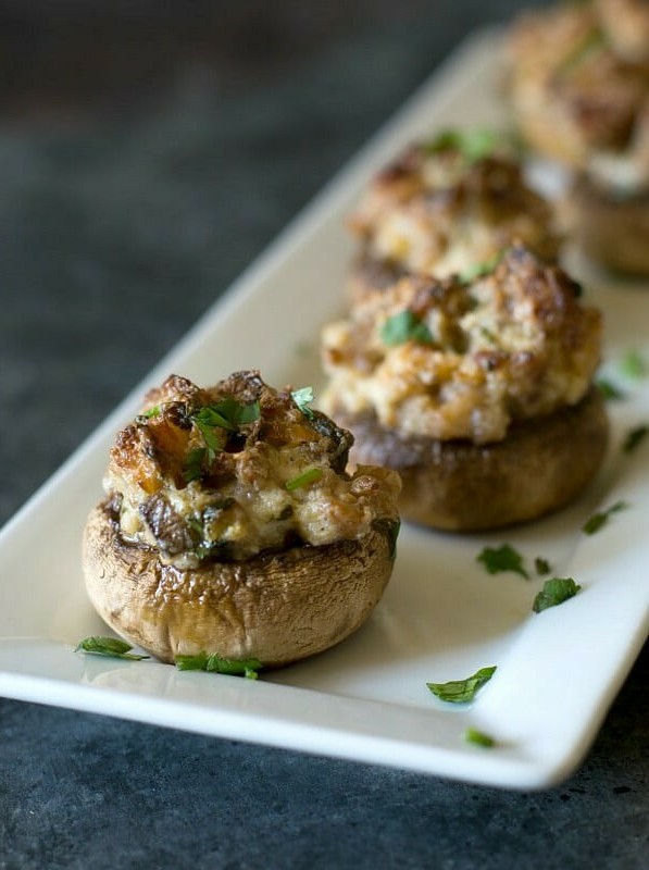 Gluten Free Cheesy Sausage Stuffed Mushroom