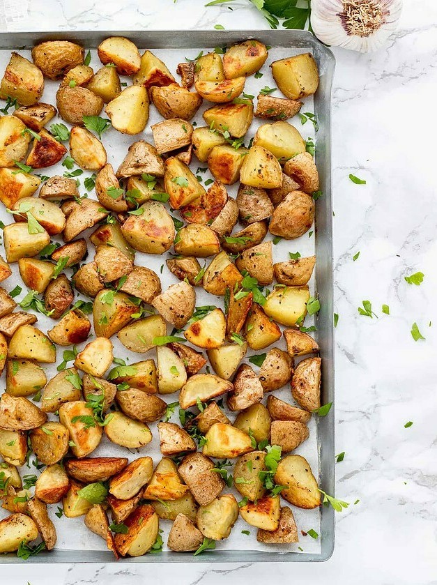 Healthy Roasted Garlic Baby Potatoes