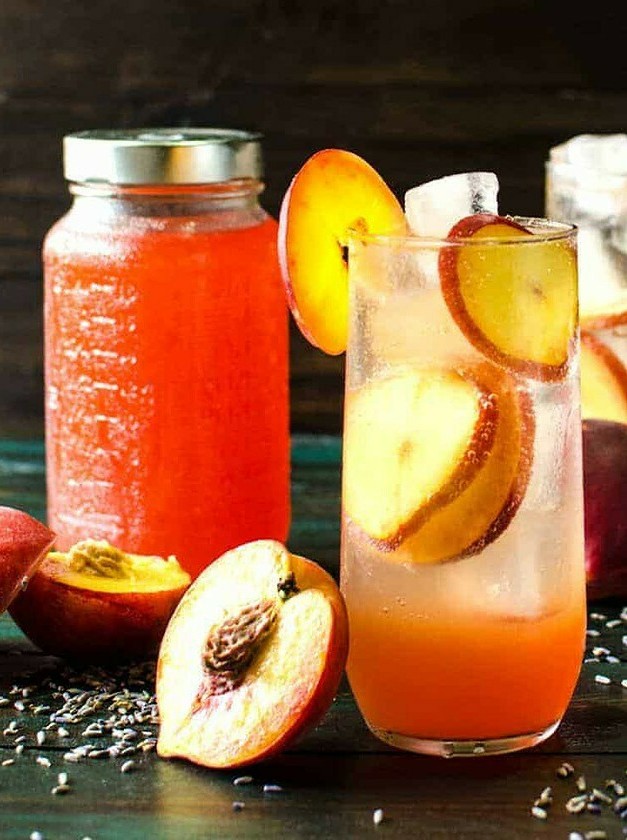 Lavender Peach Shrub Syrup