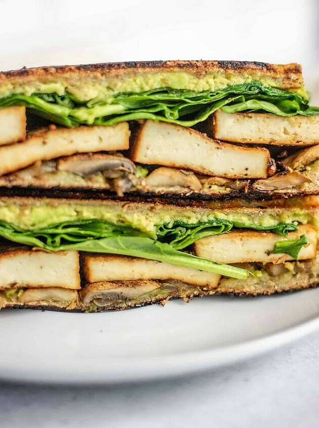 Vegan Panini with Marinated Tofu and Avocado