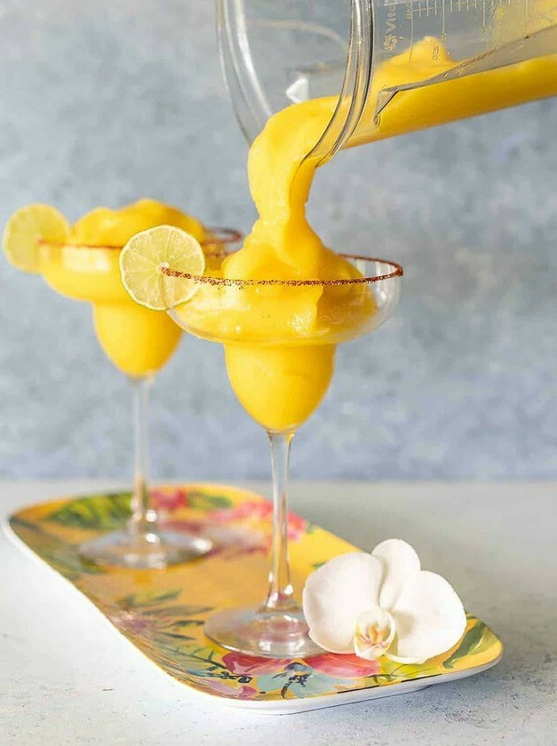 Easy Mango Margarita with Chile Lime Rim