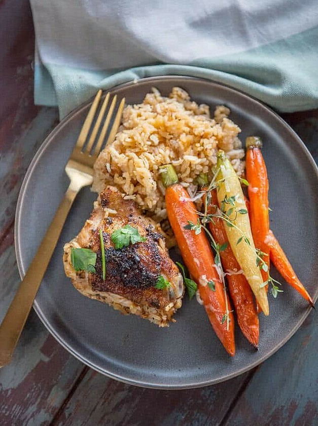 Slow Cooker Baked Chicken Thighs with Rice