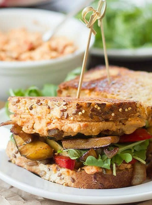 Vegan Balsamic Veggie & Sun-Dried Tomato Hummus Panini