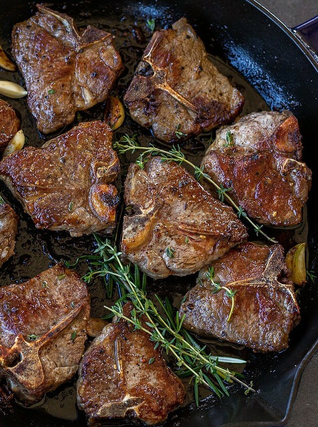 Pan Seared Lamb Loin Chops