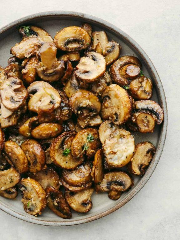 Air Fryer Parmesan Crusted Mushrooms