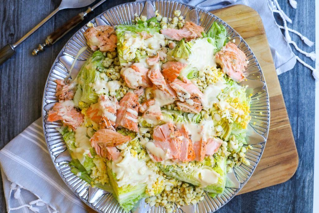Alaskan Salmon Salad with Honey Mustard Dressing