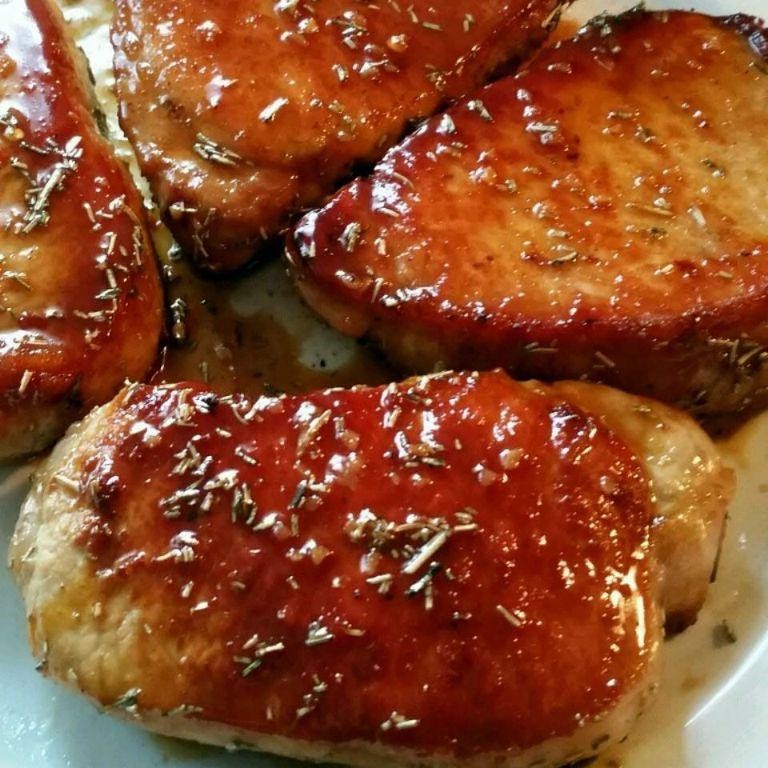 Apple Cider Glazed Bone-In Pork Chops