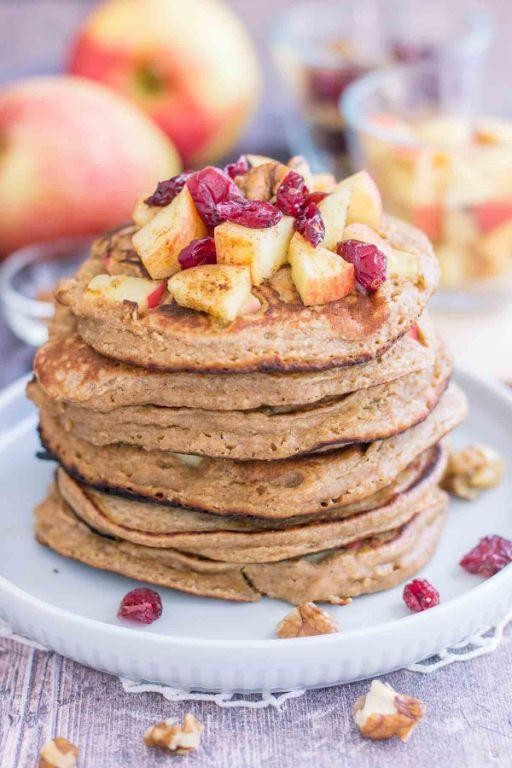 Apple Cinnamon Oat Flour Pancakes