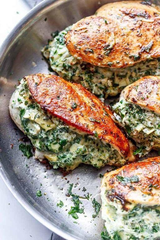 Artichoke and Cheese Stuffed Chicken