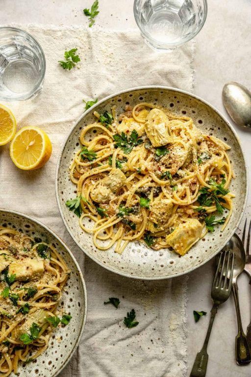 Artichoke and Lemon Zest Linguine