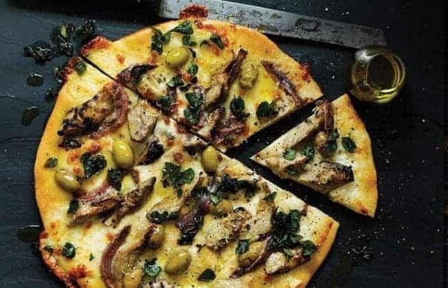 Artichoke and Olive White Pizza