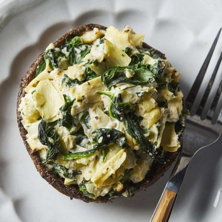 Artichoke and Spinach Stuffed Mushrooms