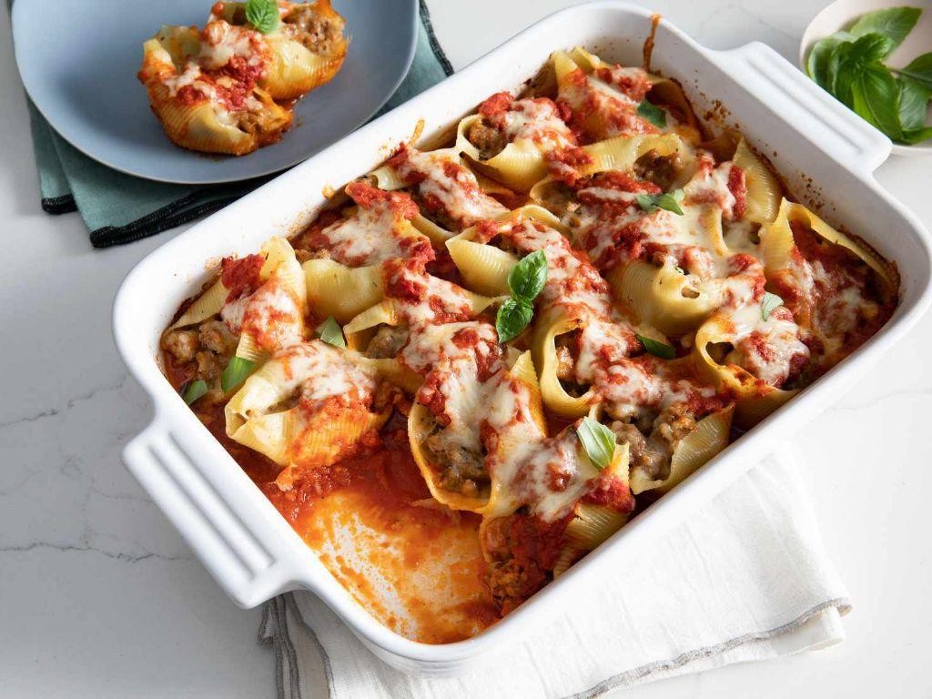 Asiago Cheese and Sausage Stuffed Shells