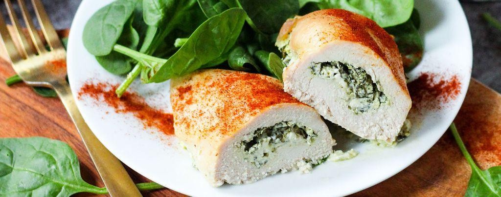 Asiago Cheese and Spinach Stuffed Chicken