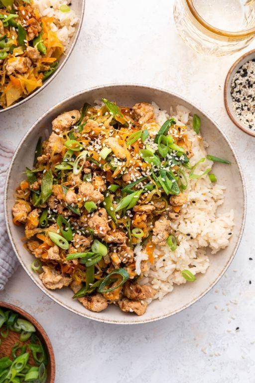 Asian Inspired Ground Turkey Skillet