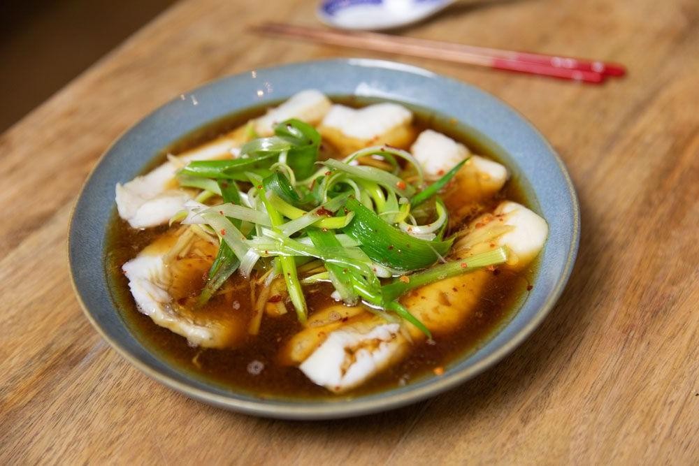 Asian Inspired Poached Cod with Soy and Ginger