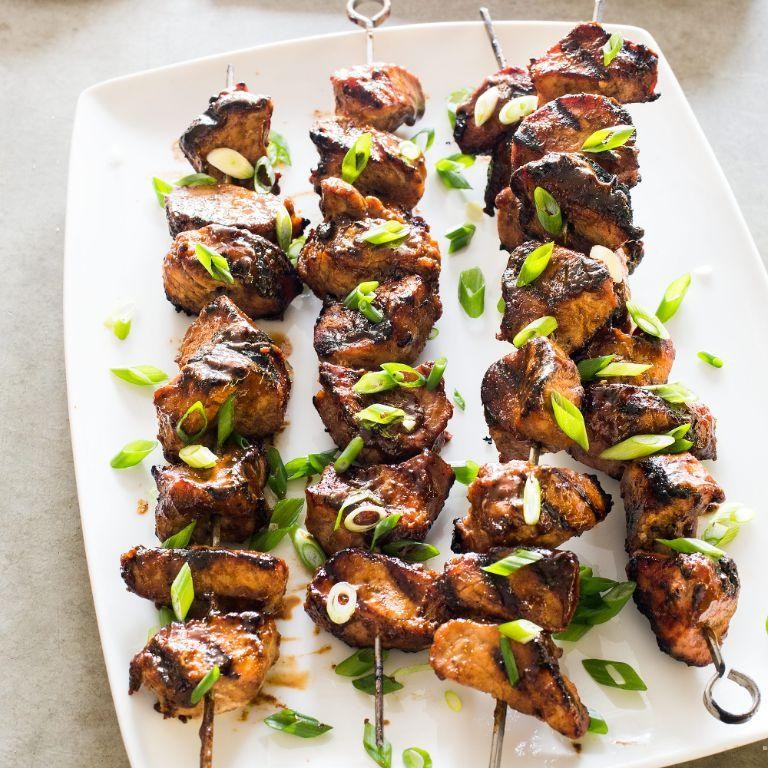 Asian Pork Tenderloin Skewers with Hoisin Glaze