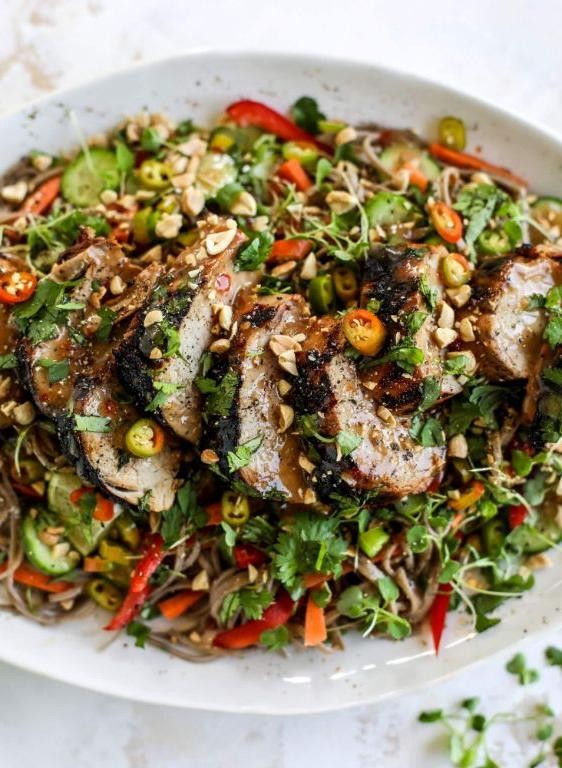 Asian Pork Tenderloin and Noodle Salad