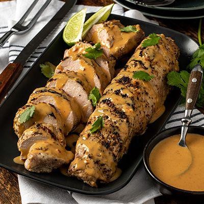 Asian Pork Tenderloin with Peanut Sauce