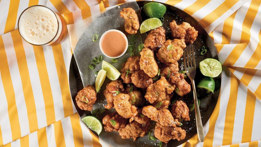 Asian Style Clam Fritters with Soy Dipping Sauce