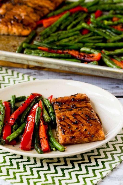 Asian Style Sheet Pan Salmon with Green Beans