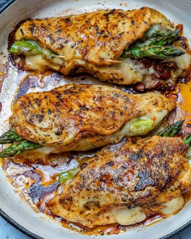 Asparagus and Ham Stuffed Chicken Breast