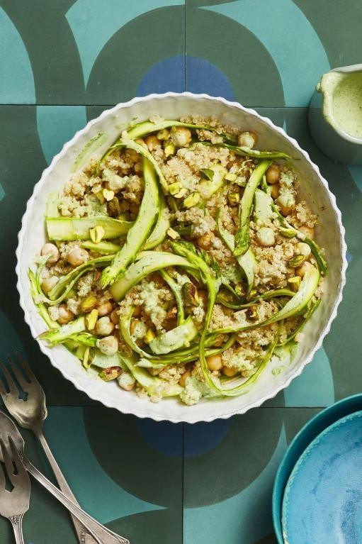 Asparagus and Quinoa Salad with Lemon Tahini Dressing