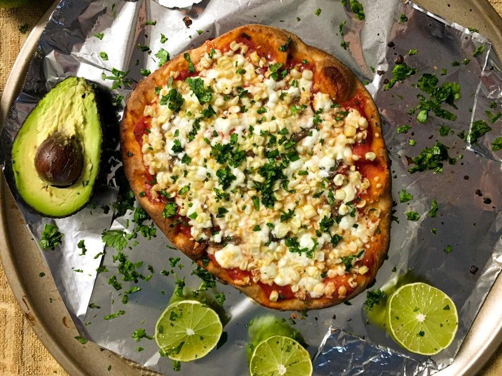 Avocado and Corn Flatbread with Lime