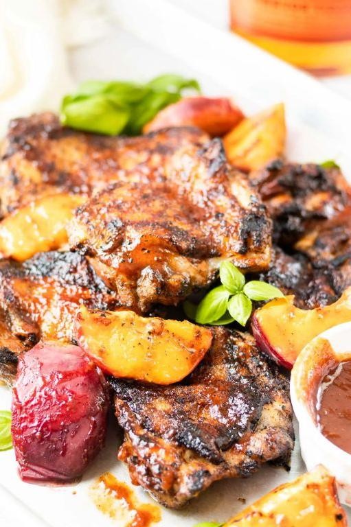 BBQ Chicken Breast with Bourbon Peach Sauce