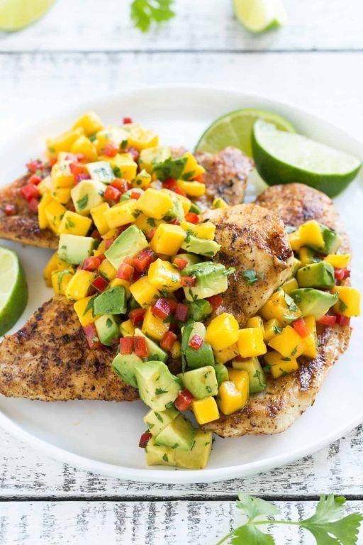 BBQ Chicken Breast with Mango Avocado Salad