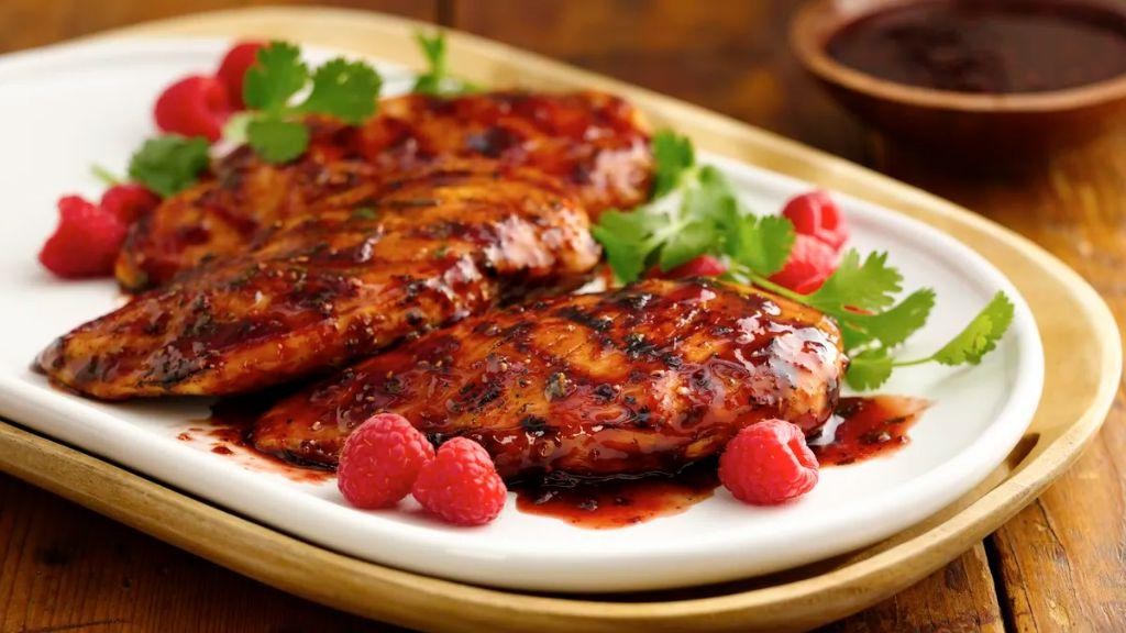 BBQ Chicken Breast with Raspberry Chipotle Sauce