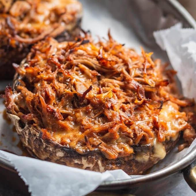 BBQ Pulled Pork Stuffed Mushrooms