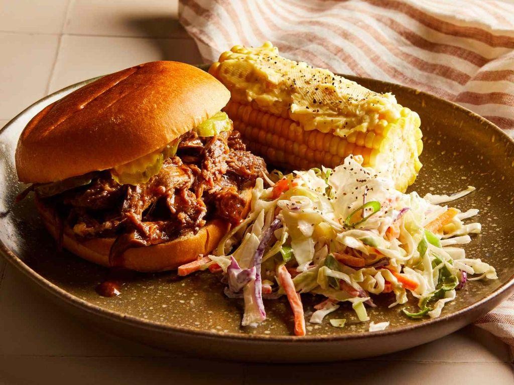 BBQ Shaved Beef Sandwich with Coleslaw