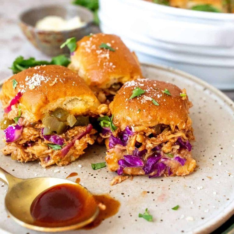 BBQ Shaved Chicken Sliders