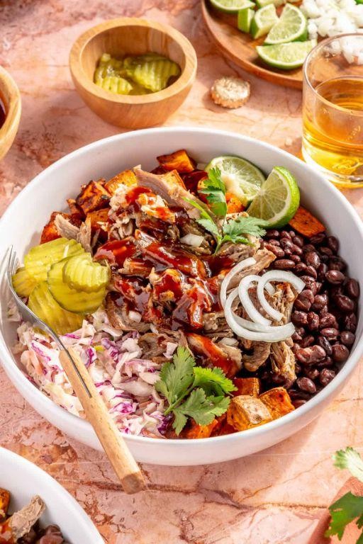 Bacon BBQ Pulled Pork Bowls