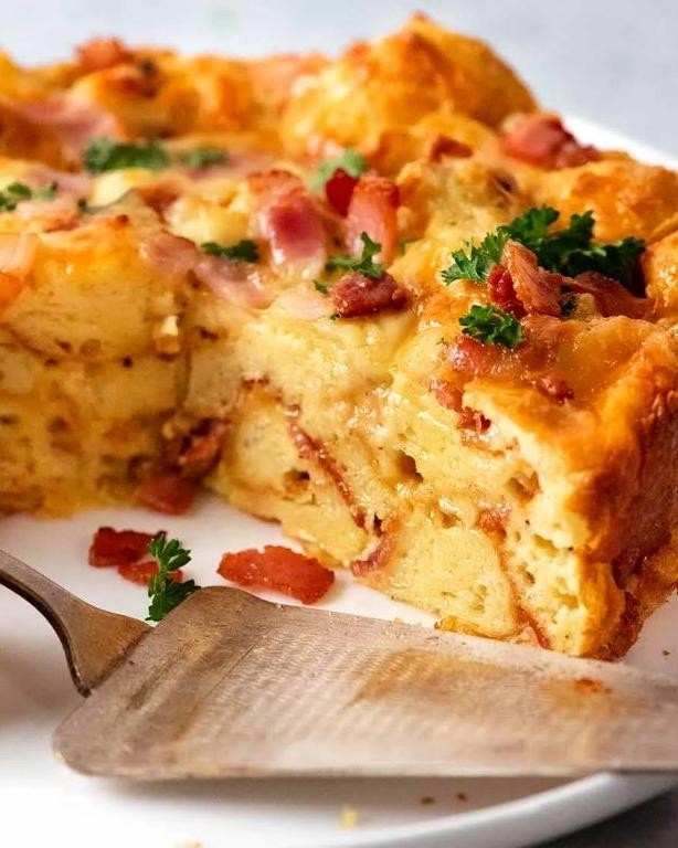 Bacon and Cheddar Strata