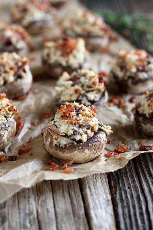 Bacon and Cream Cheese Stuffed Mushrooms